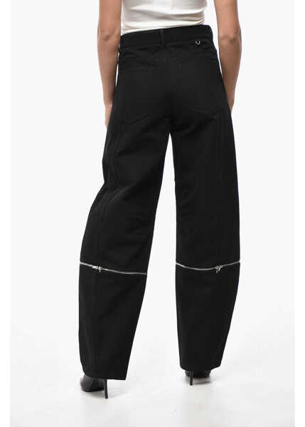 Pantaloni casual Moncler Willow Smith High-Waisted Cotton Modular Pants Black Femei (BM 19521947) 2