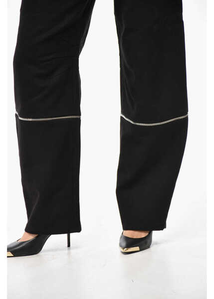 Pantaloni casual Moncler Willow Smith High-Waisted Cotton Modular Pants Black Femei (BM 19521947) 3