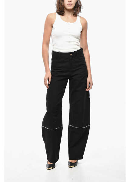 Pantaloni casual Moncler Willow Smith High-Waisted Cotton Modular Pants Black Femei (BM 19521947) 4