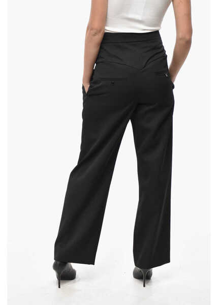Pantaloni casual Isabel Marant Cropped-Fit Trousers Staya With One Pleat Black Femei (BM 19521953) 2