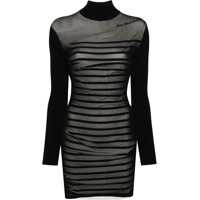 Rochii scurte Striped Turtleneck Bodycon Dress Femei