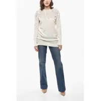 Pulovere Ermanno Scervino Dama - Pulovere Ermanno Scervino Pure Cashmere Sweater With Lace Insert White Femei (BM 19521965) - B-mall.ro