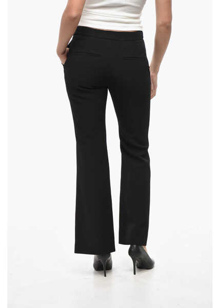 Pantaloni casual Balmain Flared Fit Pants With Hidden Closure Black Femei (BM 19521971) 2
