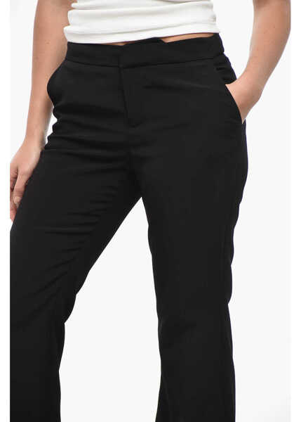 Pantaloni casual Balmain Flared Fit Pants With Hidden Closure Black Femei (BM 19521971) 3