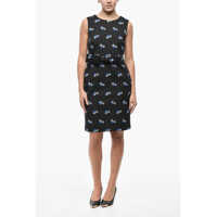 Rochii scurte Floral Patterned Contesa Sheath Dress With Belt Femei