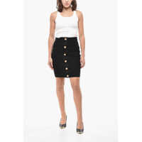 Fuste lungi Dama pagina 2 - Fuste lungi Balmain Knitted Vichy A-Line Skirt With Jewel Buttons Black Femei (BM 19521977) - B-mall.ro