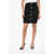 Balmain Knitted Vichy A-Line Skirt With Jewel Buttons Black
