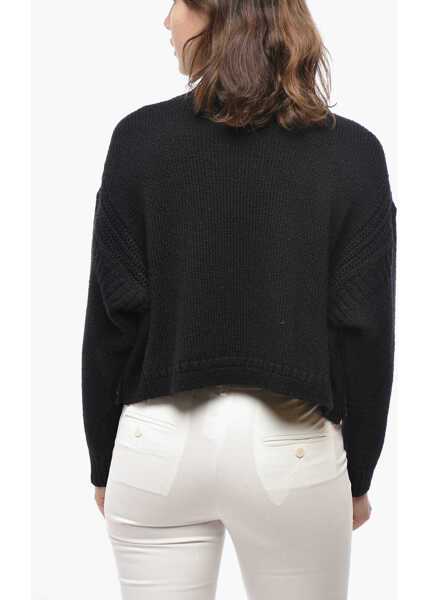 Pulovere Dior Crew Neck Cropped Fit Wool Blend Sweater Black Femei (BM 19521980) 2