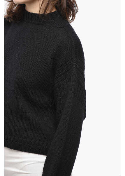 Pulovere Dior Crew Neck Cropped Fit Wool Blend Sweater Black Femei (BM 19521980) 3
