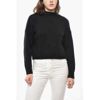 Pulovere Crew Neck Cropped Fit Wool Blend Sweater Femei