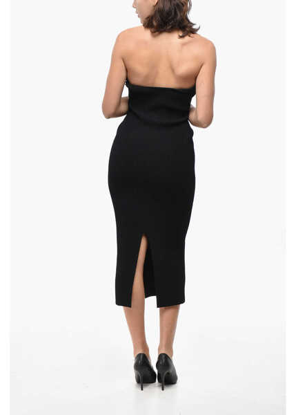 Rochii lungi Khaite Knitted Strapless Sheath Dress Black Femei (BM 19521983) 2