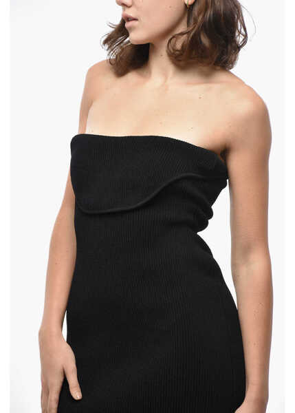 Rochii lungi Khaite Knitted Strapless Sheath Dress Black Femei (BM 19521983) 3