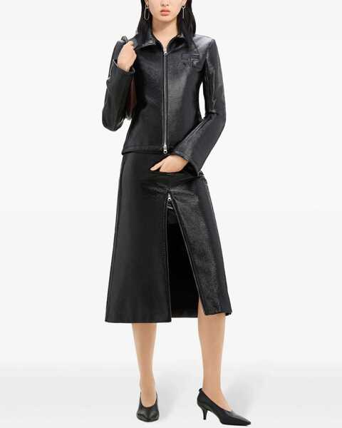 Fuste lungi COURRGES Vinyl Midi Skirt With Adjustable Split Black Femei (BM 19521989) 2