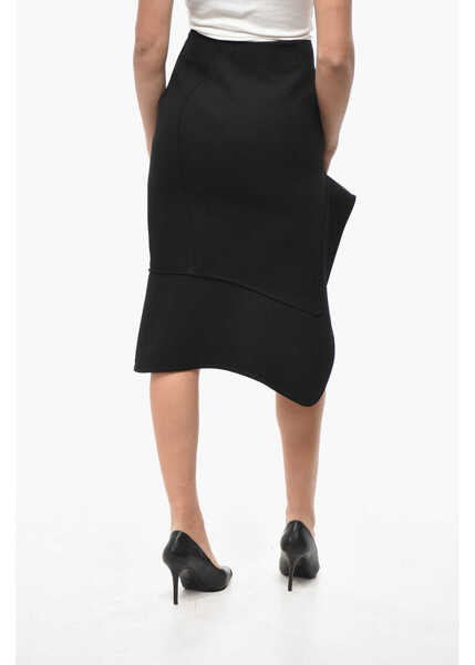 Fuste lungi Bottega Veneta Wool Structured Midi Skirt With Side Split Black Femei (BM 19522004) 2