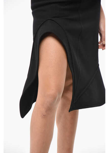 Fuste lungi Bottega Veneta Wool Structured Midi Skirt With Side Split Black Femei (BM 19522004) 3