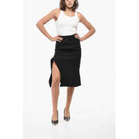 Fuste Bottega Veneta Dama - Fuste lungi Bottega Veneta Wool Structured Midi Skirt With Side Split Black Femei (BM 19522004) - B-mall.ro