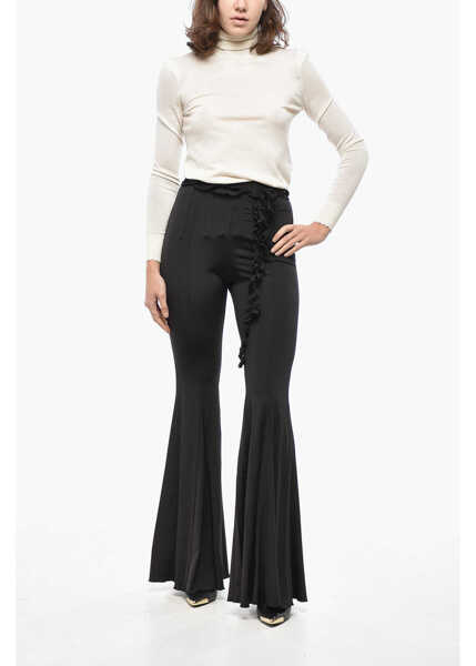 Pantaloni office ROTATE Birger Christensen High-Waisted Flared Pants With Corset Effect Detail Black Femei (BM 19522007) 4