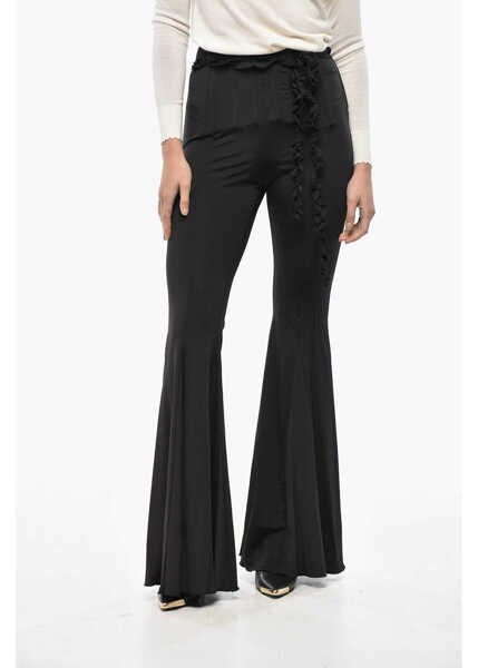 Pantaloni office ROTATE Birger Christensen High-Waisted Flared Pants With Corset Effect Detail Black Femei (BM 19522007) 1