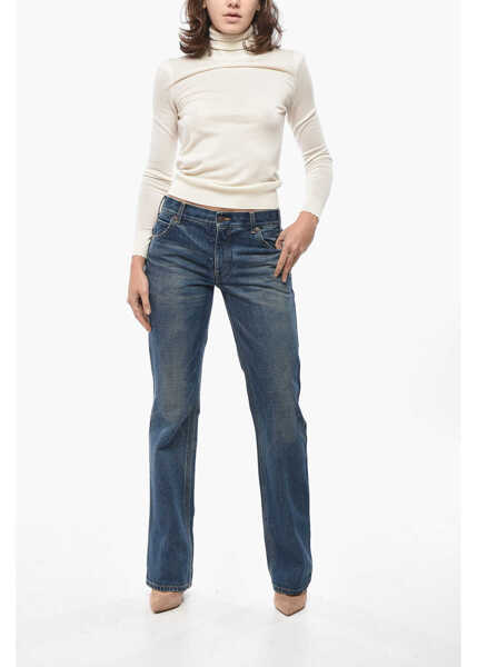 Blugi drepti Cline Mid-Waisted Flared Denims 22Cm Blue Femei (BM 19522010) 4