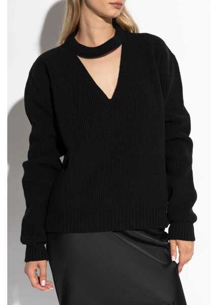 Pulovere Rick Owens Porterville Crew Neck Wool Sweater With Cut-Out Black Femei (BM 19522013) 3