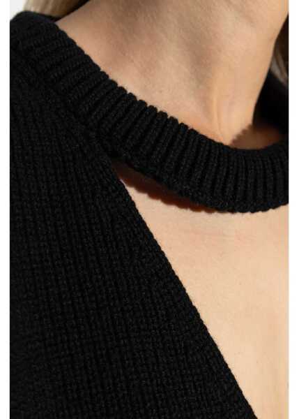 Pulovere Rick Owens Porterville Crew Neck Wool Sweater With Cut-Out Black Femei (BM 19522013) 4