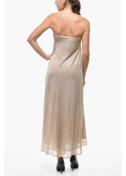 Rochii lungi INTERIOR Strapless The Ona Dress With Front Knot Beige Femei (BM 19522016) 2