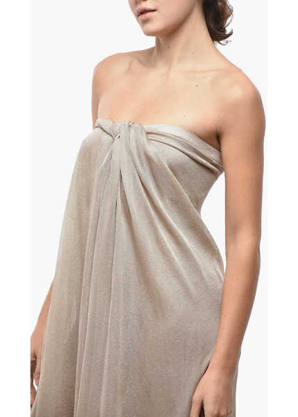 Rochii lungi INTERIOR Strapless The Ona Dress With Front Knot Beige Femei (BM 19522016) 3