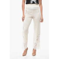 Pantaloni casual Ermanno Scervino Cashmere Palazzo Pants With Lace Bottom