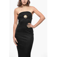 Rochii lungi GIUSEPPE DI MORABITO Dama - Rochii lungi GIUSEPPE DI MORABITO Viscose Strapless Maxidress Black Femei (BM 19522025) - B-mall.ro