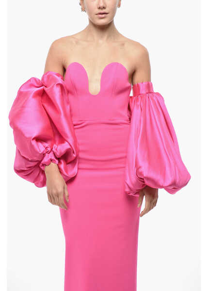 Rochii lungi SOLACE LONDON Sweetheart Necklined Karina Sheath Dress With Removable Puff Pink Femei (BM 19522028) 4