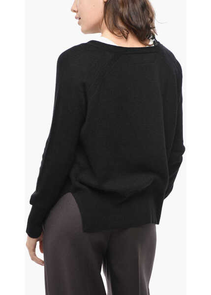 Cardigane Ermanno Scervino Cashmere Cardigan With Lace Embellishment Black Femei (BM 19522034) 2