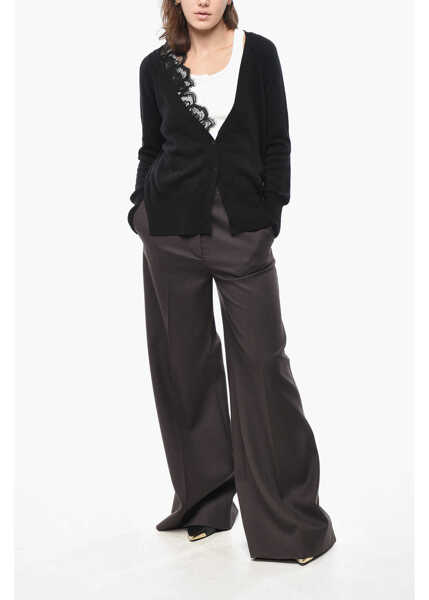 Cardigane Ermanno Scervino Cashmere Cardigan With Lace Embellishment Black Femei (BM 19522034) 4