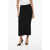 Alessandra Rich Cable Knit Wool Midi Skirt Black