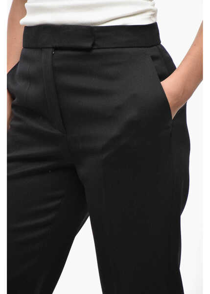 Pantaloni casual Tory Burch Cropped Fit Wool Pants With Flush Pockets Black Femei (BM 19522043) 3