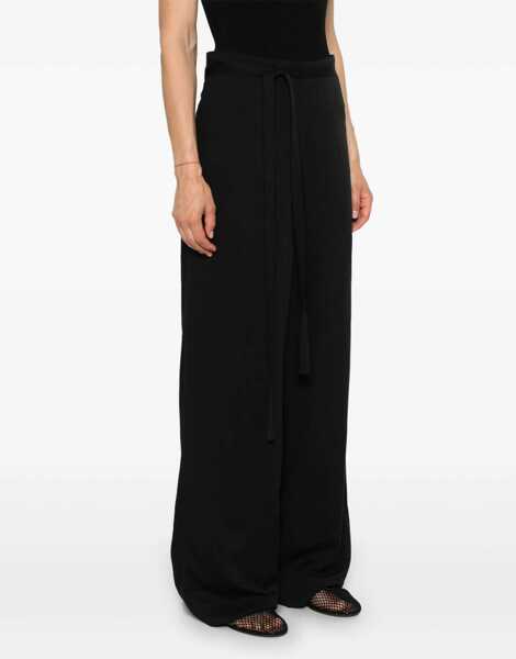 Pantaloni casual TOTME Linen Blend Cropped Fit Pants With Belt Black Femei (BM 19522046) 3