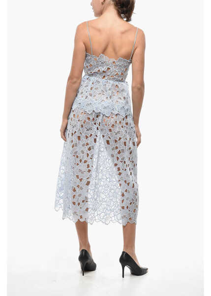 Rochii lungi Self-Portrait See-Through Broidarie Anglaise Midi Dress Light Blue Femei (BM 19522058) 2