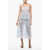 Self-Portrait See-Through Broidarie Anglaise Midi Dress Light Blue