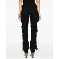 Blugi drepti THE ATTICO Dama - Blugi drepti THE ATTICO Dark Wash Cargo Jeans With Logoed Buttons 15Cm Black Femei (BM 19522139) - B-mall.ro