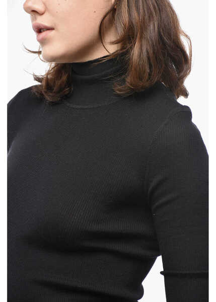 Pulovere Bottega Veneta Turtleneck Ribbed Wool Sweater Black Femei (BM 19522145) 3