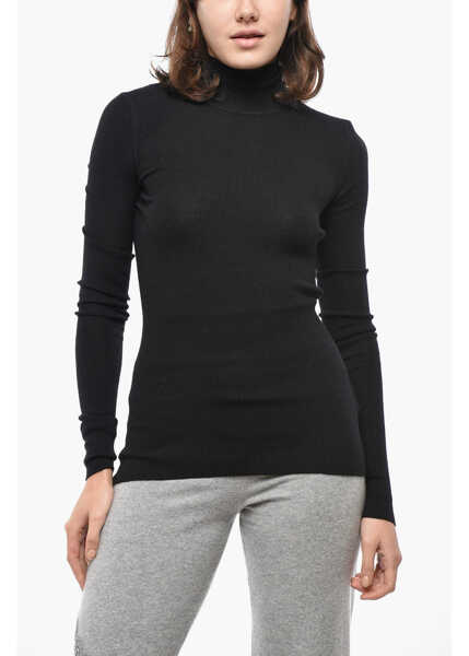 Pulovere Bottega Veneta Turtleneck Ribbed Wool Sweater Black Femei (BM 19522145) 1