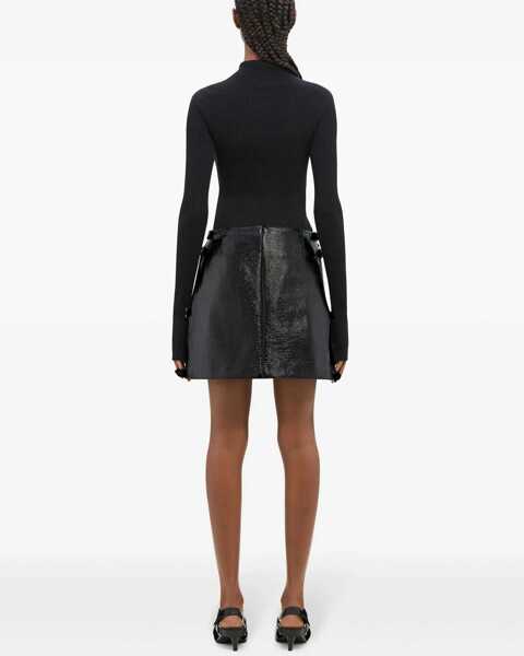 Fuste scurte COURRGES Vinyl Miniskirt With Side Buckles Black Femei (BM 19522148) 4