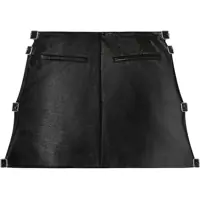 Fuste scurte Vinyl Miniskirt With Side Buckles Femei