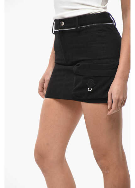 Fuste scurte Moncler Willow Smith Cotton Miniskirt With Zip Detail Black Femei (BM 19522151) 3