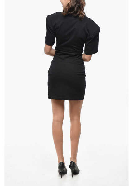 Rochii scurte NENSI DOJAKA Jersey Tee Dress With Front Cut-Out Black Femei (BM 19522154) 2