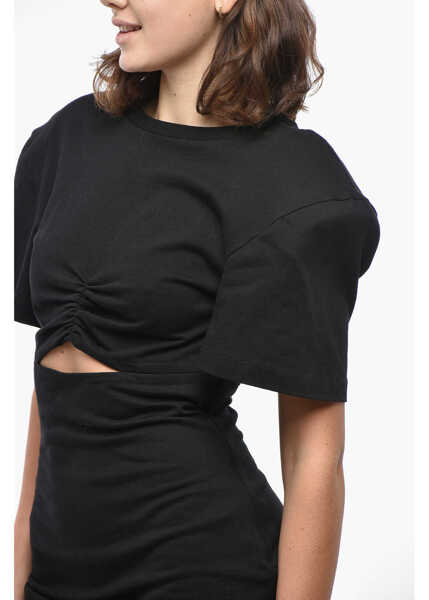 Rochii scurte NENSI DOJAKA Jersey Tee Dress With Front Cut-Out Black Femei (BM 19522154) 3