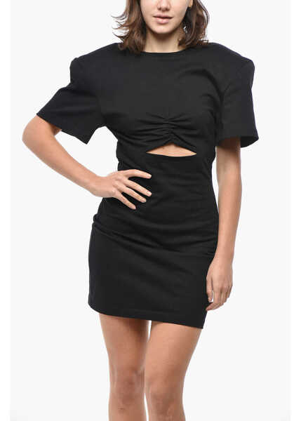 Rochii scurte NENSI DOJAKA Jersey Tee Dress With Front Cut-Out Black Femei (BM 19522154) 4