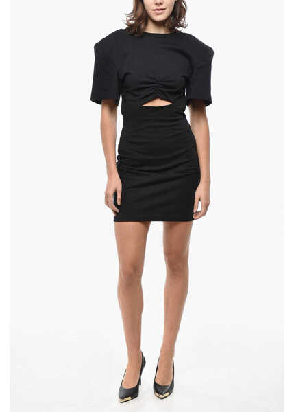 Rochii scurte NENSI DOJAKA Jersey Tee Dress With Front Cut-Out Black Femei (BM 19522154) 1