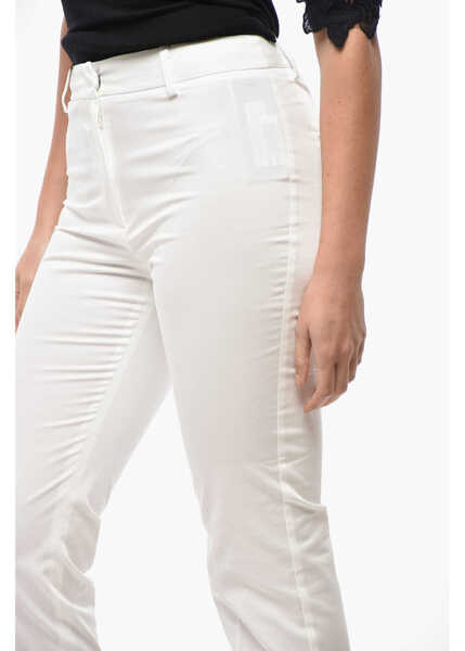 Pantaloni casual Max Mara Weekend Stretch Cotton Cecco Chinos Pants White Femei (BM 19522157) 3