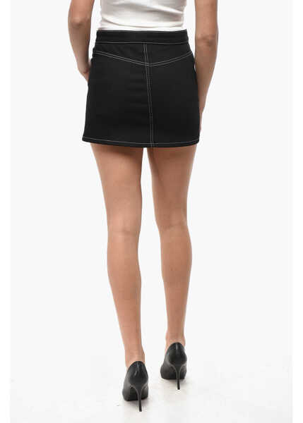 Fuste scurte COURRGES Stretch Cotton Miniskirt With Visible Stitchings Black Femei (BM 19522160) 2
