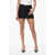 COURRÈGES Stretch Cotton Miniskirt With Visible Stitchings Black